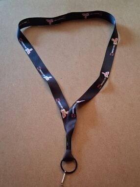 Black Branded Lanyard with Key Ring